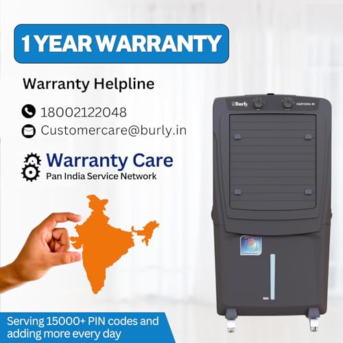 Image of BHABURLY Eazycool 85 L Desert Air Cooler | 4500 CMH Air Delivery | 4-Way Air Deflection & Auto Swing | Anti-Bacterial Honeycomb | Ice Chamber | 3-Speed Control | Inverter Compatible | 1 Yr Warranty