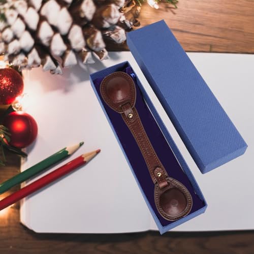 Image of Leather Weighted Book Page Holder for Women Men, Book Weight Page Holder for Book Lovers, Book Accessories Gift for Reading Lovers (Umber)