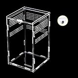 AWXZOM Magnetic Acrylic Case, micro habitat small Tarantula Enclosure enclosure for arboreal Tarantula Scorpion Sling Lizards Mantis Snake Gecko jumping spider snail Insect Isopods (4.7*4.7*7.8 inch)