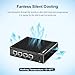 VNOPN Fanless Firewall Appliance Intel N3700/N3710 4C/4T, Firewall Mini PC 4 x Intel i225/i226 LAN Ports DDR3 SSD, Network Gateway Soft Router, Support P-F-Sense AES NI HD/VGA(8GB 128GB)