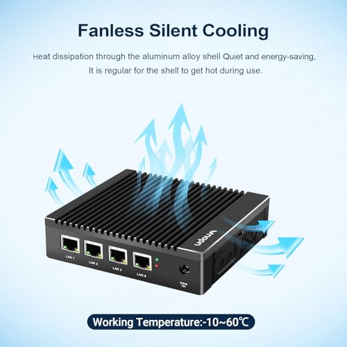 Image of Fanless Micro Firewall Appliance Intel J3710 Quad Core, 4xIntel 2.5GbE i226 LAN Ports, DDR3 mSATA SSD AES NI Network Gateway Soft Router Test with pf-Sense /opn-Sense(8GB 240GB)