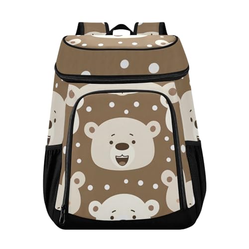 Polar Bear Childish Forest Animal Cooler Backpack Cooler Insulated Leak Proof Lunch Backpack 36 Cans Waterproof Soft for Men Women Picnic Hiking Camping Beach