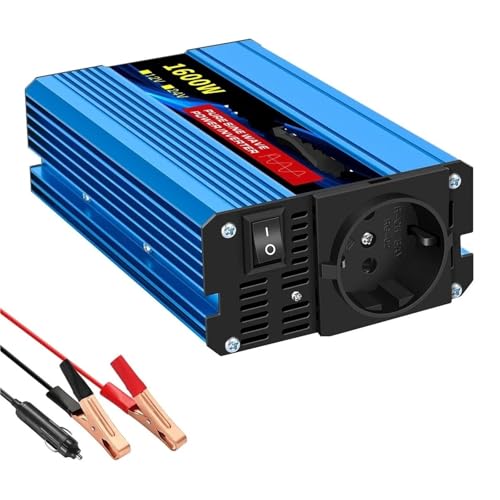 DZSYOHFS Inversor Inversor De Onda Sinusoidal Pura CC 12 V/24 V A CA 220 V 50 Hz Adaptador/Cargador/convertidor Enchufe De La UE. Inversor Onda Pura(12V 1600W EU)