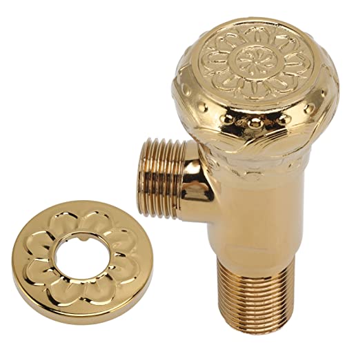 Valvola di Arresto Ad Angolo, Valvola Ad Angolo per Bagno in Rame Pieno Antico Dorato, Valvola di Arresto della Valvola di Arresto Dell'acqua del Rubinetto per la Cucina del Bagno della Toilette del L