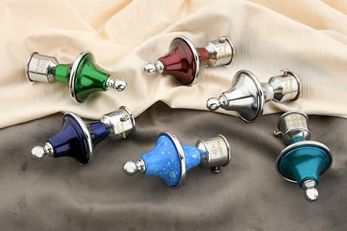 Image of Stainless Steel & ABS Curtain Bracket Parda Holder with Support 1 Inch Rod Pocket Finials Designer Door and Window Rod Support Fittings, Curtain Rod Holder (Pack of 1 Pair, Blue)