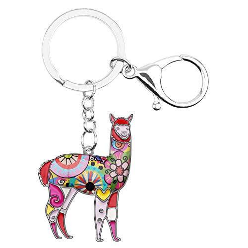 WEVENI Cute Llama Keychain Alpaca Keyring Fashion Llama Gifts for Women Girls Llama Decor Purse Charms