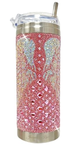 Jacqueline Kent JKT113.PKAB 20 Ounce Stainless Tumbler, Divine Collection, Dream Pink AB