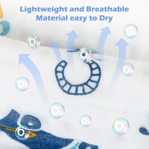 Image of PAXCOO 2 pc Baby Muslin Washcloths,100% Cotton Face Towels, 6 Layer Super Soft Absorbent Reusable Baby Napkins Burp Cloth Face Towels for Newborn Infant Care Feeding Cleaning Use (25x50 cm)