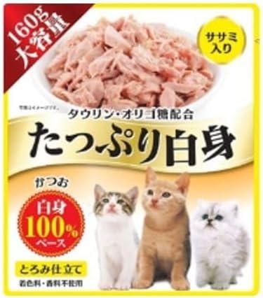 ペットライフクリエイト [隔月6回 定期便]たっぷり白身 猫用パウチ(ササミ入り)160g×48袋 ペットフード 定期便