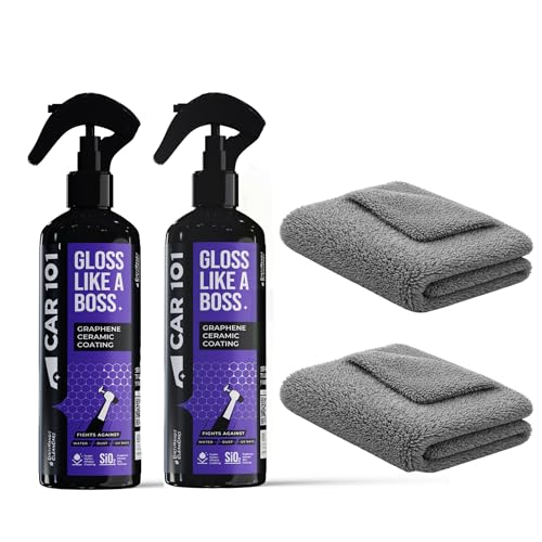 CAR101 Graphene Coating Spray - 300ml (Pack of 2) | Ceramic + Hydrophobic Finish | Advanced UV Protection | Extreme Gloss | Easy DIY Application | For