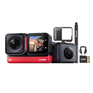 Insta360 ONE RS Twin Edition Auf Geht’s-Kit – wasserdichte 4K60fps Action-Cam & 5,7K 360°-Kamera mit austauschbaren Objektiven, Stabilisierung, 48MP Fotos, Active HDR, KI-Bearbeitung