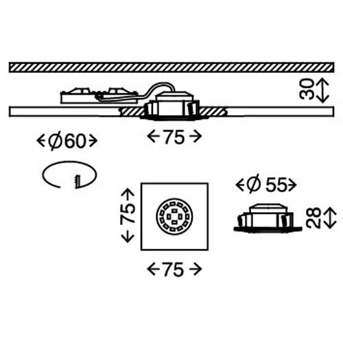 Spot encastrable LED pour salle de bain LED intégrée Briloner 7204-032 blanc chaud 15 W nickel (mat) set de 3 - Achat & prix