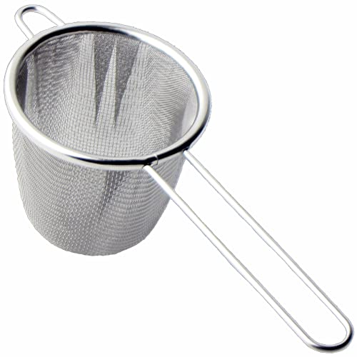 Nagao Tea Strainer, Deep Type, Double Panel, Large, 18-8 Stainless Steel, Made in Japan, Silver