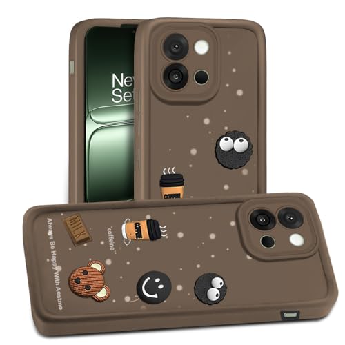 Image of AESTMO Back Case Cover | Cute Fun Cartoon 3D Ball | Coffee Silicone Case | Full Body Protection | Camera Protection Back Cover (Brown, OnePlus 13S 5G)