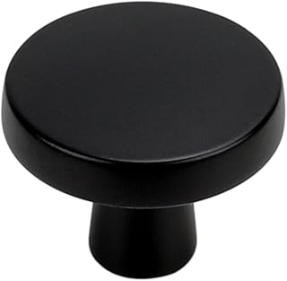 (10Pack) homdiy Matte Black Drawer Knobs Cabinet Knobs-HD5310BK Solid Knobs Round Cabinet Knobs for Dresser Drawers Bathroom Kitchen Cabinet Hardware Zinc Alloy Black Knobs for Cabinets Cupboard