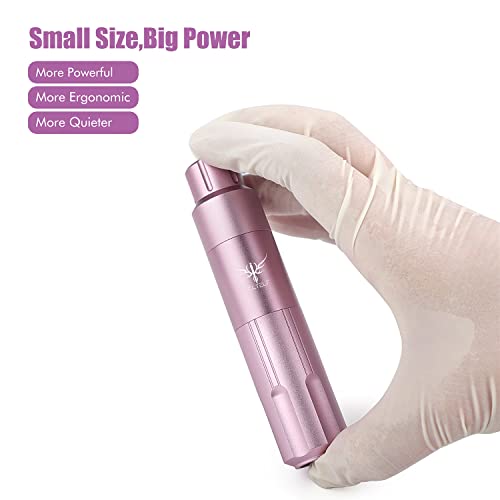 TATELF Semi Permanent Make-up Maschine Kabelloses mit 2 Stück Batterien 10 Stück Patronen Nadeln für Eyeliner Ombre Powder Brows Microshading Zubehör