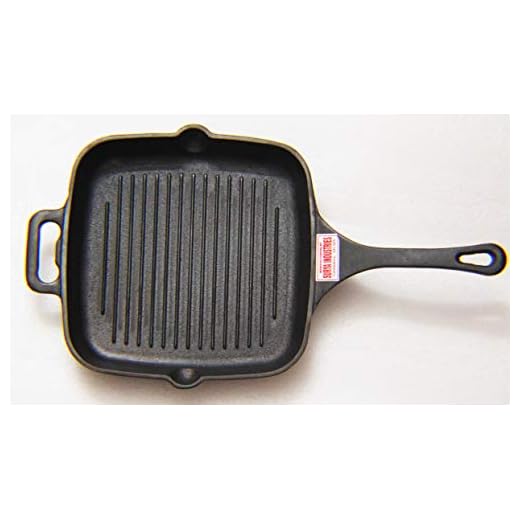 Tamilnadushopping Naturals Grill Pan (Bread or Fish Fry) Traditional Cast Grill Pan - Big Size (11 Inch")