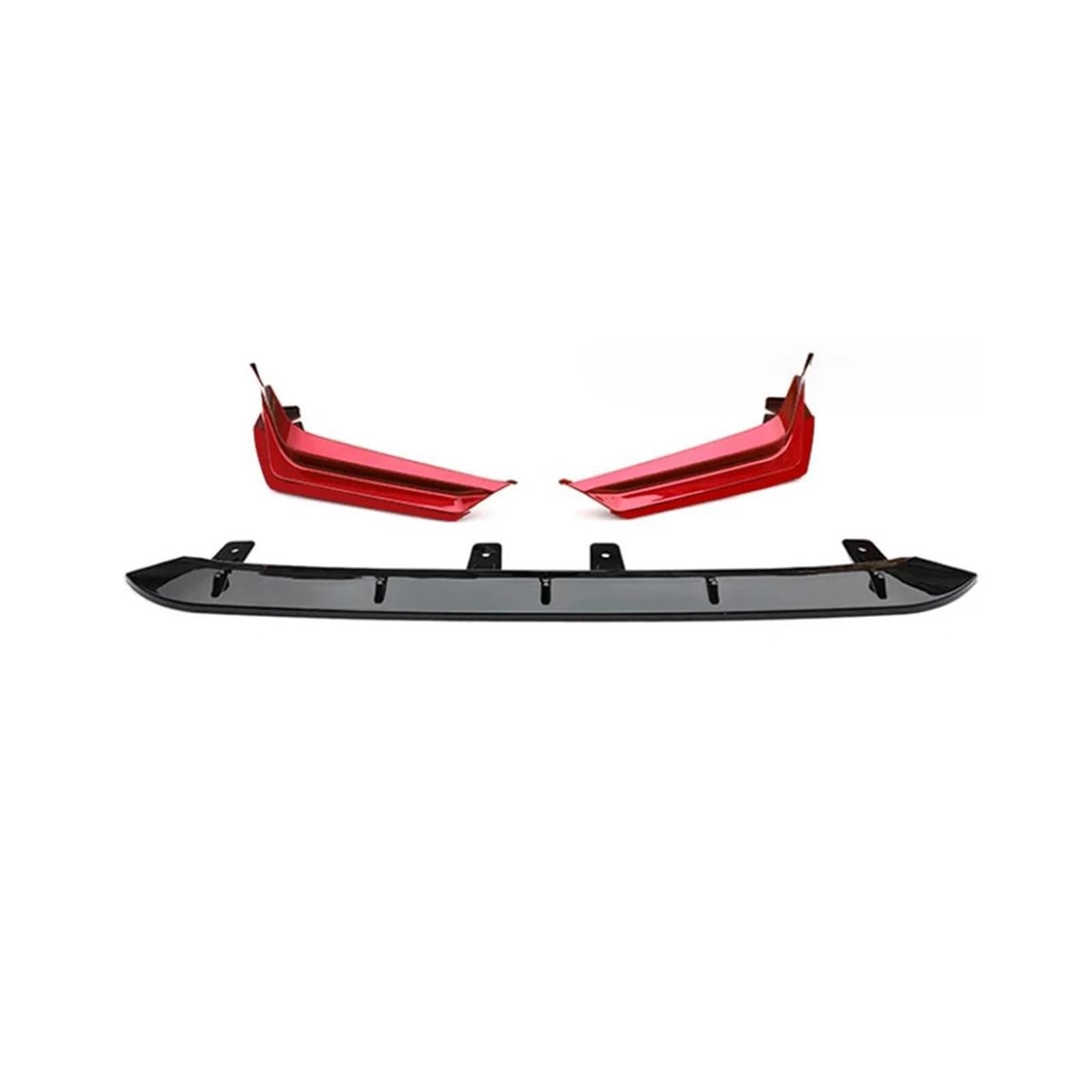 For Civic 2022 2023 2024 Car Front Bumper Spoiler Lip Lower Flare Splitter Guard Bracket Protector Car Front Spoiler(Black Red)