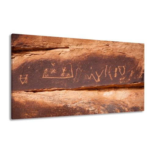 Canvas Wall Art Prints Birthing Scene Petroglyph 02 Large Framed Artwork Wall Paintings Pictures Posters 20"x40" Wall Decor for Living Room Office Bedroom