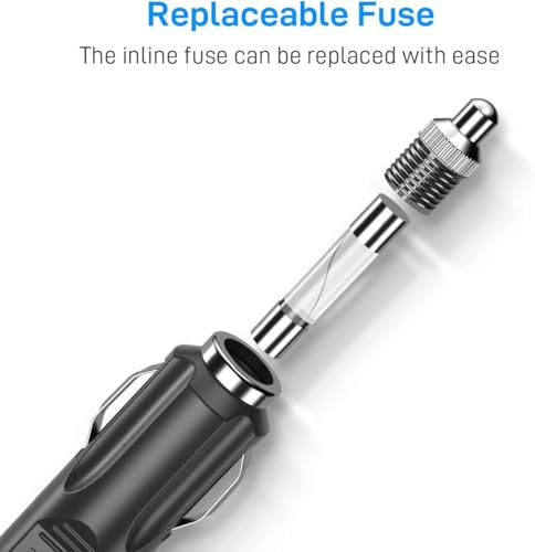 Image of Car Charger Extension 12V /24V 1.5 Mtr. Cigarette Lighter Socket Male to Female for Tyre inflators, Vacuum Cleaners, Portable Equipment.