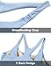 Foucome Nursing Tank Tops for Breastfeeding Y-Back Racerback Longline Maternity Sports Bra Workout Crop Top (Light Blue, M)