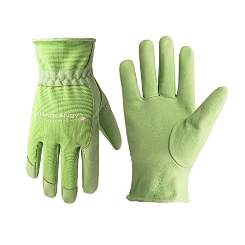 HANDLANDY-Leather-Work-Gloves-for-Women-Comfort-Fit-Yard-Garden-Gloves-Medium