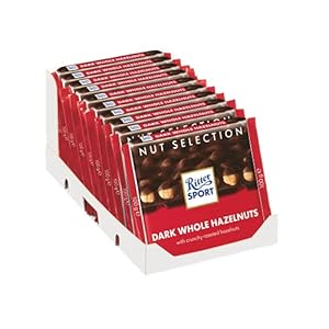 10 x Chocolade Reep Ritter Sport Puur Hele Hazelnoot 100 gram