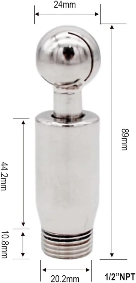 1pc 1/2" NPT Male Mini Rotating Spray Ball - Sanitary Cleaning Solution for Home Improvement and Equipment Maintenance