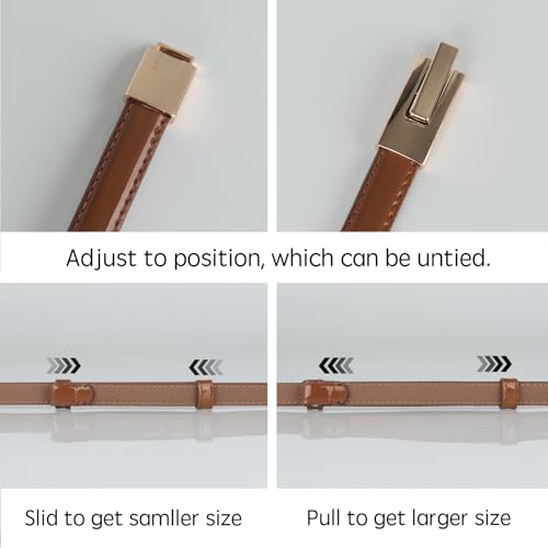 Image of Aurolran Women's Leather Belt with Buckle - Ideal for Dresses, Jeans, and Coats
