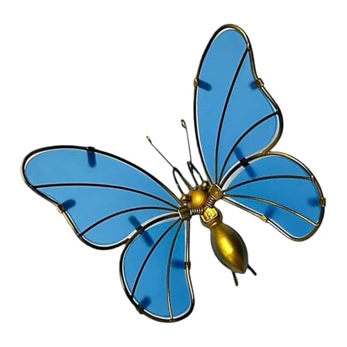 Abrazadera para macetas, mini decoración colgante brillante, 8 x 6 cm, adorno de mariposa, material de resina, adorno de maceta para interiores y exteriores, decoración de estante de pared de jardín