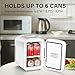 Simple Deluxe Mini Fridge, 4L/6 Can Portable Cooler & Warmer Freon-Free Small Refrigerator, Provide Compact Storage for Skincare, Beverage, Food, Cosmetics, for Bedroom, Office, Dorm, White
