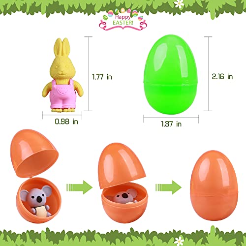 Greentime 24Pcs Animal Erasers with 12Pcs Eggs, Puzzle Erasers, Animal Pencil Erasers Bulk for Classroom Prizes, Birthday Gifts, School Suppliers