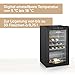 SEVERIN Weinkühlschrank 95L Volumen für max. 36 Flaschen 0,75L, Wein-Temperierschrank inkl. LED & Touch-Display, Temperatur einstellbar von 5-18°C, nur 42 dB, EEK G, schwarz, WKS 8908