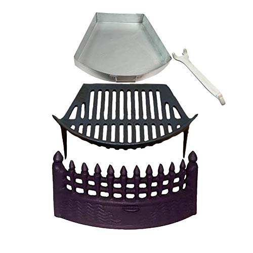 Castle Fire Front, Grate and Ashpan Black Fire Set Bundle 16 Fireplace Set
