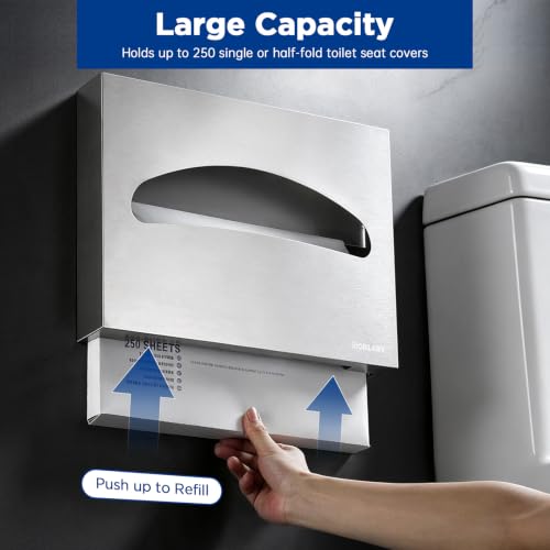 Image of Gorlary Commercial Toilet Seat Cover Dispenser Wall Mount, Self-Adhensive