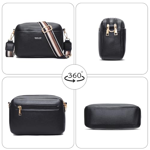 Vegan Leather Women's Crossbody Bag, Shoulder Purse with Wide Strap & Multi-Compartment Design for Daily & Travel4