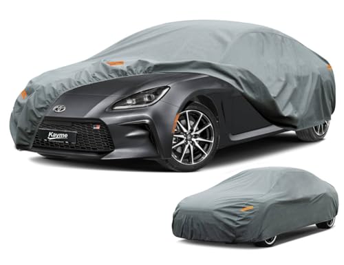 Image of Kayme Heavy Duty Car Cover Custom Fit Toyota Celica Toyota 86 GR86, Waterproof All Weather for Automobiles, Full Exterior Covers Rain Sun UV Protection.
