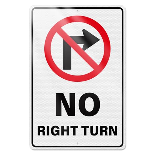 YIKIADA No Right Turn Sign 18 × 12 Inches Engineer