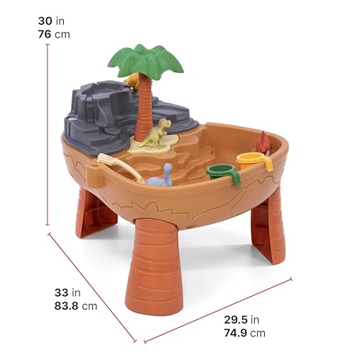 Step2 Dino Dig Sand & Wassertisch mit Dinosaurier & Jungle | Wasserspieltisch für Kinder mit 7-teiligem Zubehör Set | Wasserspielzeug/Sandtisch für den Garten
