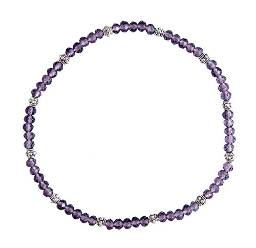 Stretch Bead Ankle Bracelet Anklet - Dark Purple (A98)