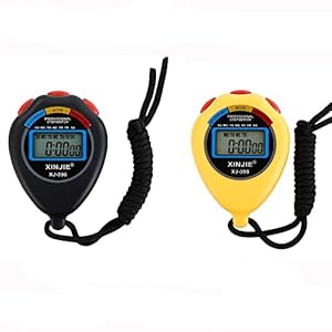 Lot de 2 chronomètres électroniques, chronomètres numériques de sport avec date, heure et fonction alarme, chronomètre multifonction pour entraîneurs de fitness et arbitres