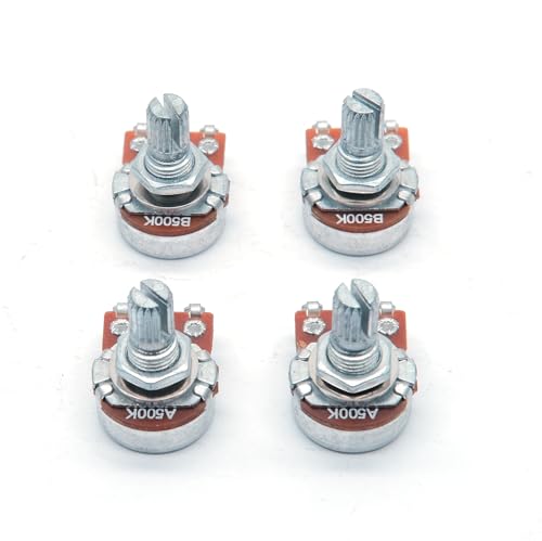 harpfeas 4PCS Mini Guitar Potentiometer Audio Volume Taper Pots for Fender Stratocaster Telecaster...