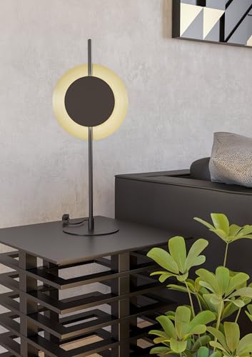 Lampe de table LED Tocina noir et laiton éclairage indirect Eglo