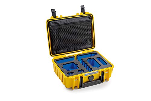 B&W Outdoor Case Hartschalenkoffer Typ 1000, Inlay für: GoPro max und Zubehör (Hardcase Koffer IP67, wasserdicht, Innenmaß 25x17,5x9,5cm, Gelb)