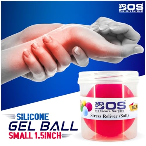 Image of Silicone Hand Exercise Ball - Small Size, Red - Soft Resistance Therapy Ball for Grip Strength, Stress Relief & Finger Exercise - Pack of 1