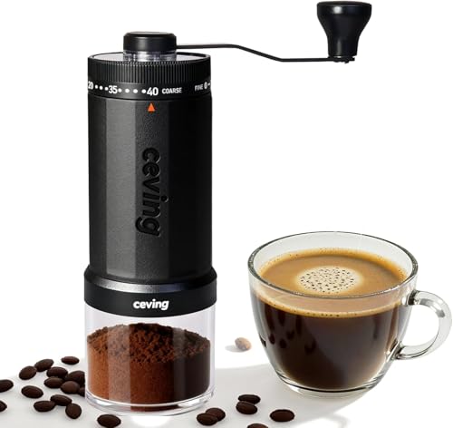 Weltweit Erster Manueller Kaffeemahlwerk Mit 60g Großer Kapazität Tragbare Hand-Kaffeemühle Mit 40 Einstellbaren Stufen Keramischem Kegelmahlwerk Für Espresso Pour Over Camping Reisen Geschenk