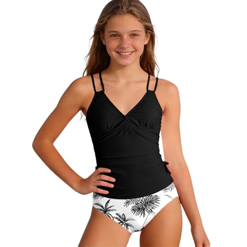 Bikini deux pièces pour fille avec coussinets amovibles et motif floral