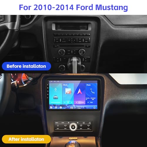 Radio para auto con pantalla táctil 10 pulgadas para Ford Mustang 2010-2014 miniatura 2