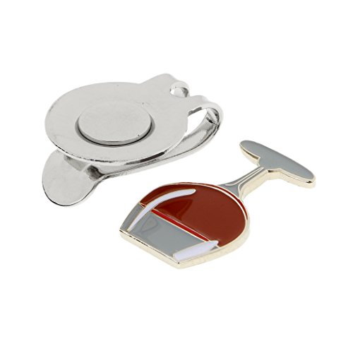 #N/A Marcador De Bola De Golfe Premium Hat Clipe Magnético Wineglass Cap Clip - Vermelho