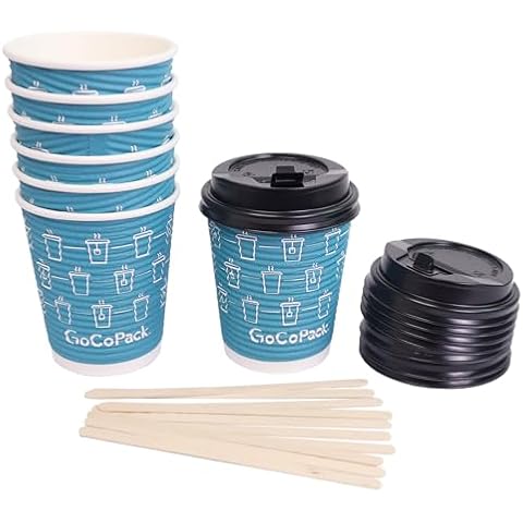 GoCoPack 30-Pack Triple Wall Paper Cups Cover